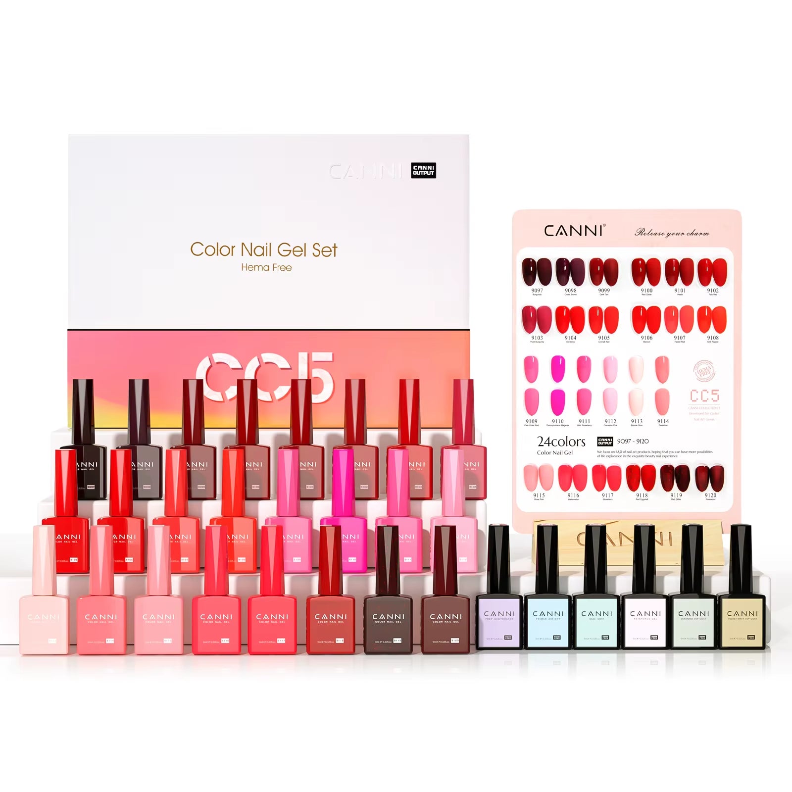 9ML Kit Nail Gel Polish HEMA/TPO FREE Full Coverage 30Pcs Color Gel Pigment Professional Nail Art Long-Lasting Gel Varnish