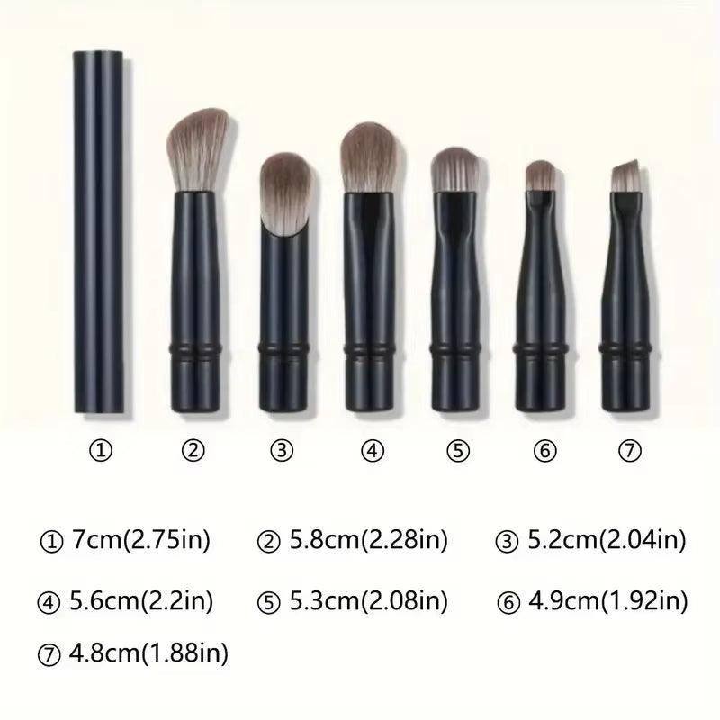 6 in 1 Mini Makeup Brushes Set Detachable Travel Contour Concealer Brush Eyeshadow Brushes Double Ended Makeup Brushes with Box