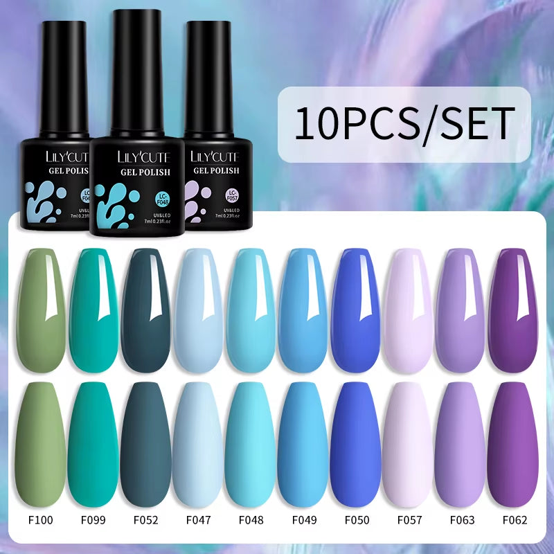 10PCS/SET Gel Nail Polish 9D Reflective Glitter Cat Magnetic Gel Set with Magnetic Stick Soak off Nail Art Varnish