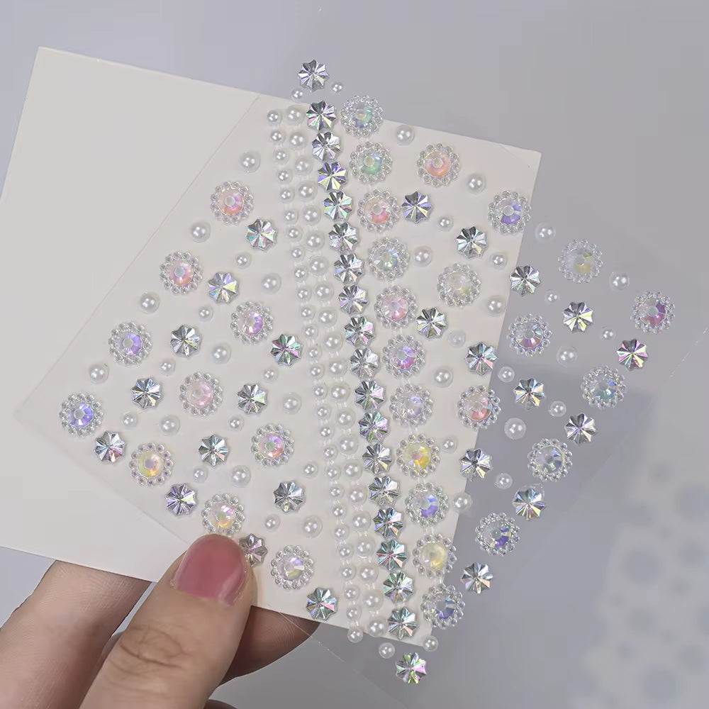 1Pcs Face Diamond Gem Sticker 5D Colorful Rhinestone Tattoo Stickers Fo Festival Nail Body Makeup Bling Jewelry DIY Face Sticker