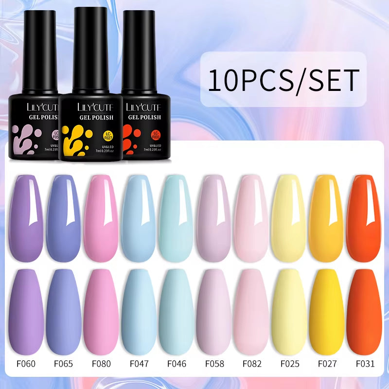 10PCS/SET Gel Nail Polish 9D Reflective Glitter Cat Magnetic Gel Set with Magnetic Stick Soak off Nail Art Varnish