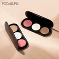 Wholesale Blusher&Highlighter Palette 3 Colors Luxury Face Contour Bronzer Makeup Set Soft Ultra Fine Powder Blusher