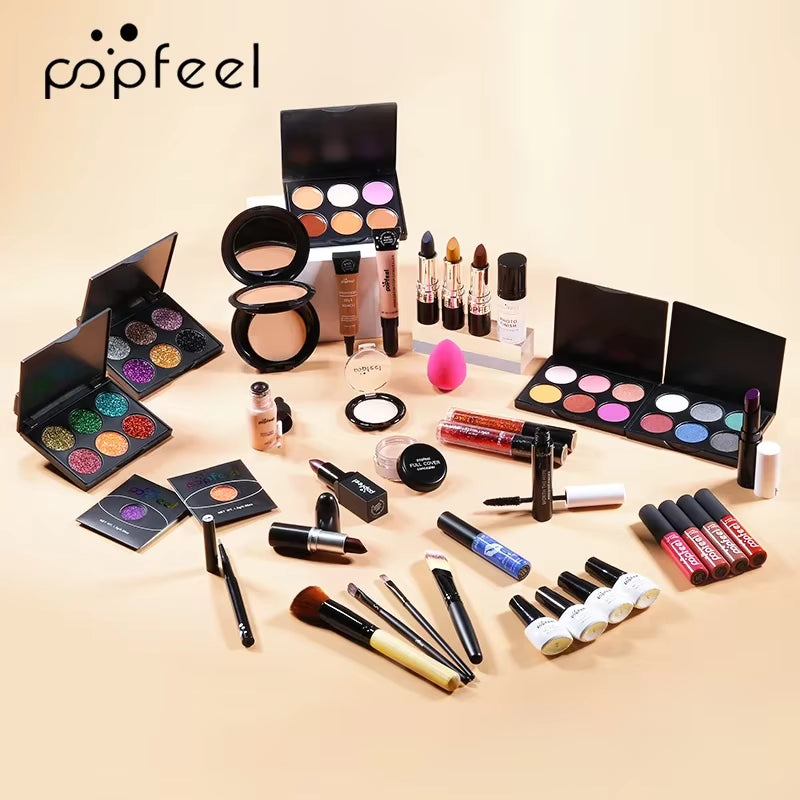 Professional Makeup Kit for Girl Eyeshadow Cream Make up Bag Concealer Blush Lip Gloss Lipstick Makeup Brush Women Make-Up Set