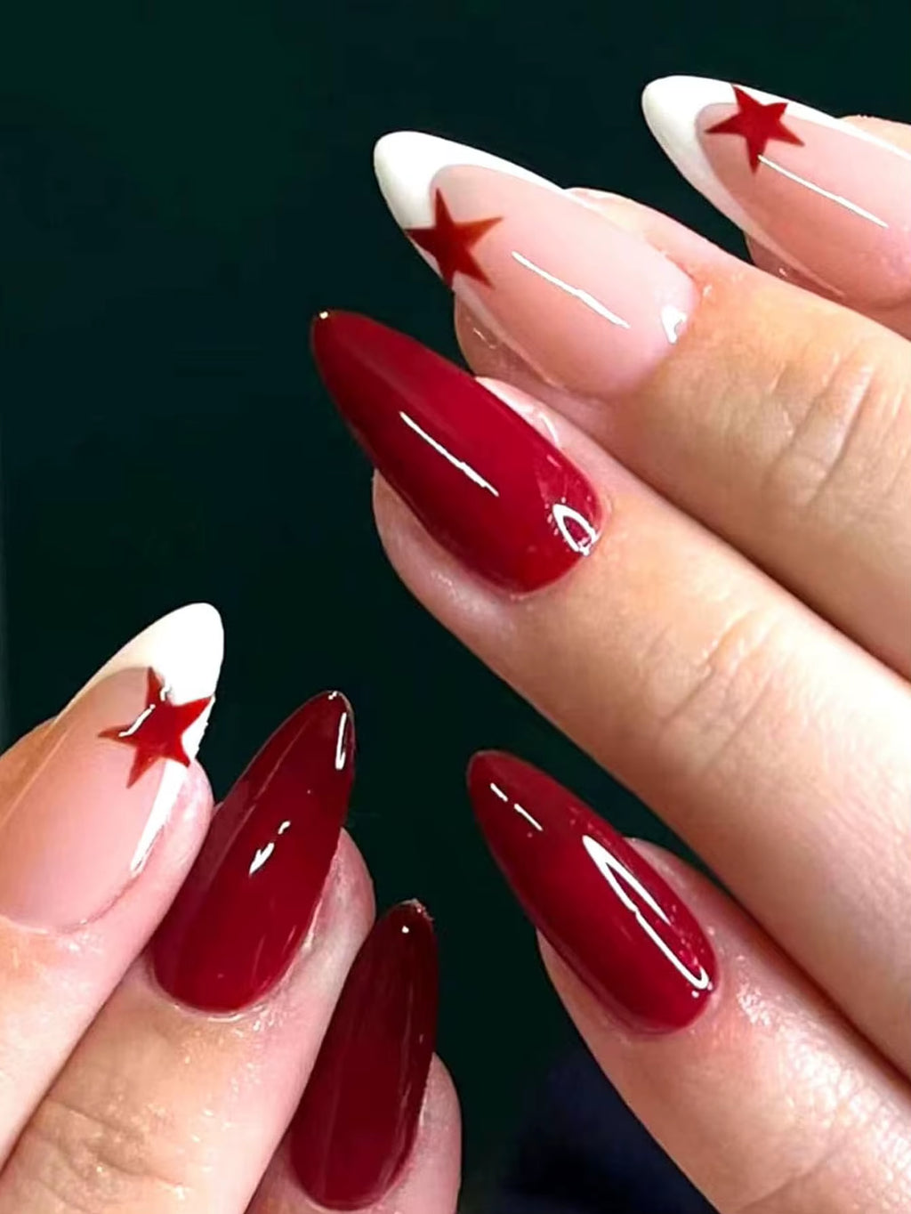 ARTAUG 24PCS Medium Stiletto Pink Press on Nails Full Cover Fake Nail Set Press on Nails Love Design Handmade Press on Nails