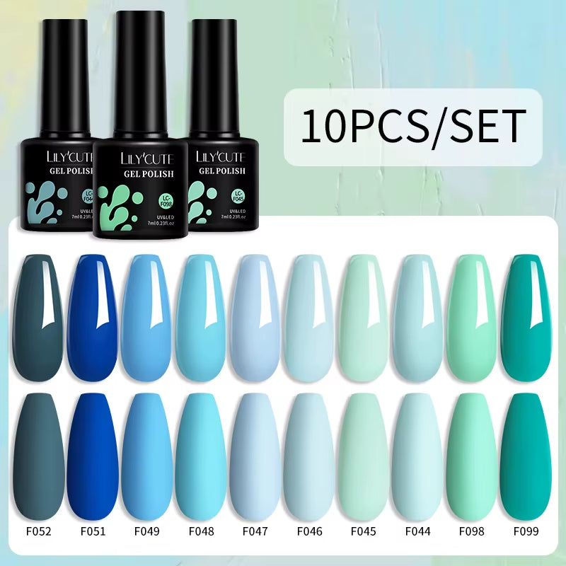 10PCS/SET Gel Nail Polish 9D Reflective Glitter Cat Magnetic Gel Set with Magnetic Stick Soak off Nail Art Varnish