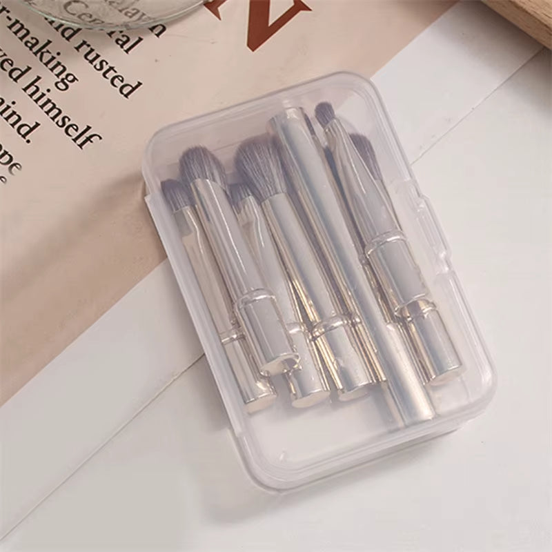 6 in 1 Mini Makeup Brushes Set Detachable Travel Contour Concealer Brush Eyeshadow Brushes Double Ended Makeup Brushes with Box
