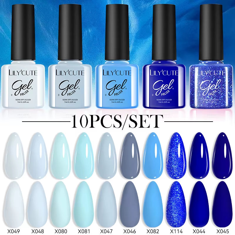 10PCS/SET Gel Nail Polish 9D Reflective Glitter Cat Magnetic Gel Set with Magnetic Stick Soak off Nail Art Varnish