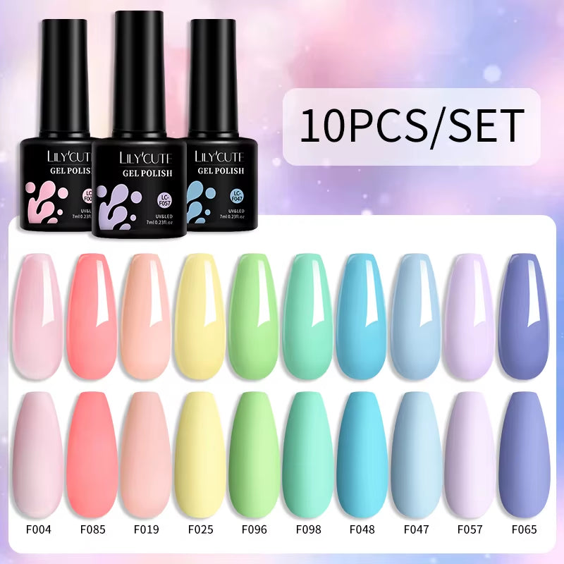 10PCS/SET Gel Nail Polish 9D Reflective Glitter Cat Magnetic Gel Set with Magnetic Stick Soak off Nail Art Varnish