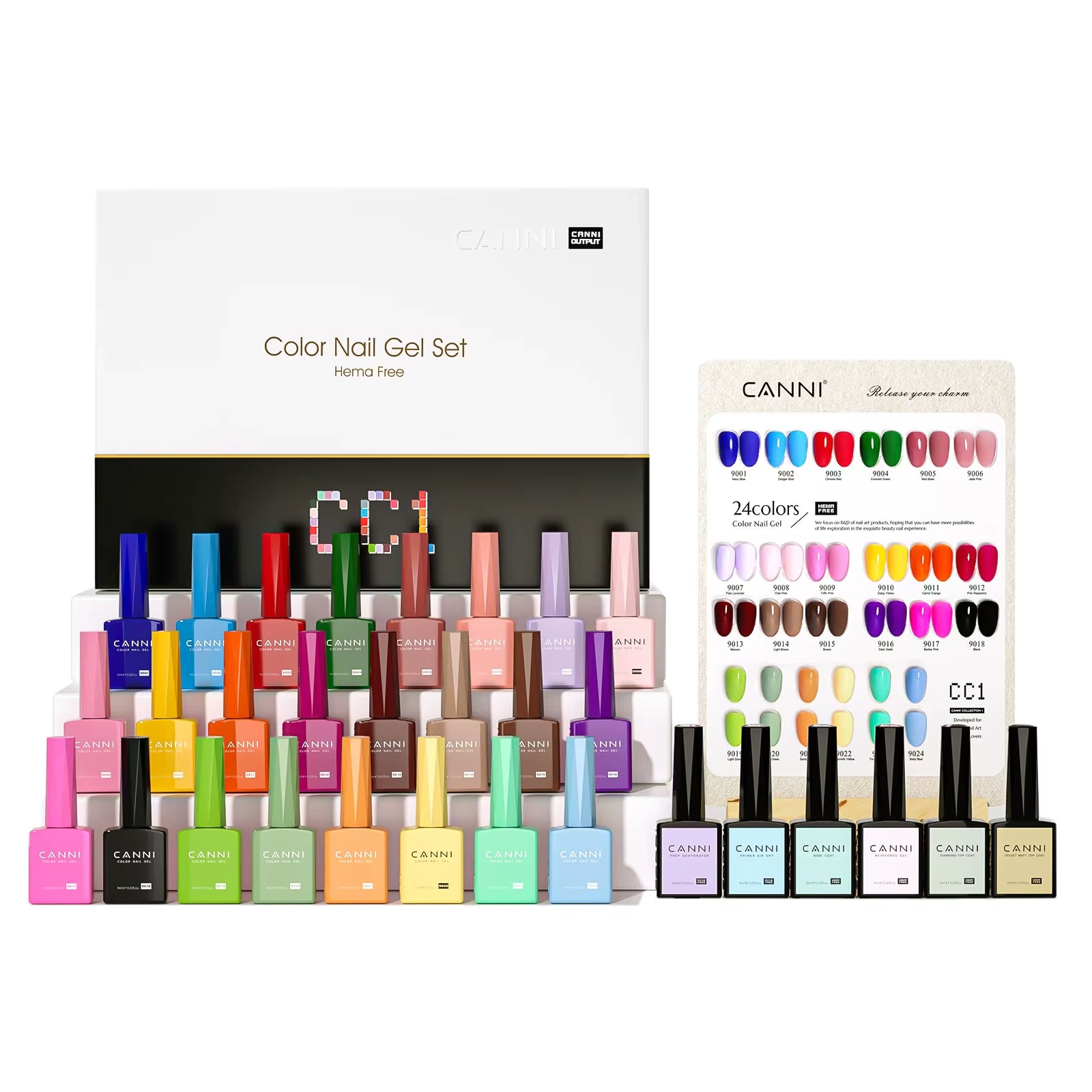 9ML Kit Nail Gel Polish HEMA/TPO FREE Full Coverage 30Pcs Color Gel Pigment Professional Nail Art Long-Lasting Gel Varnish