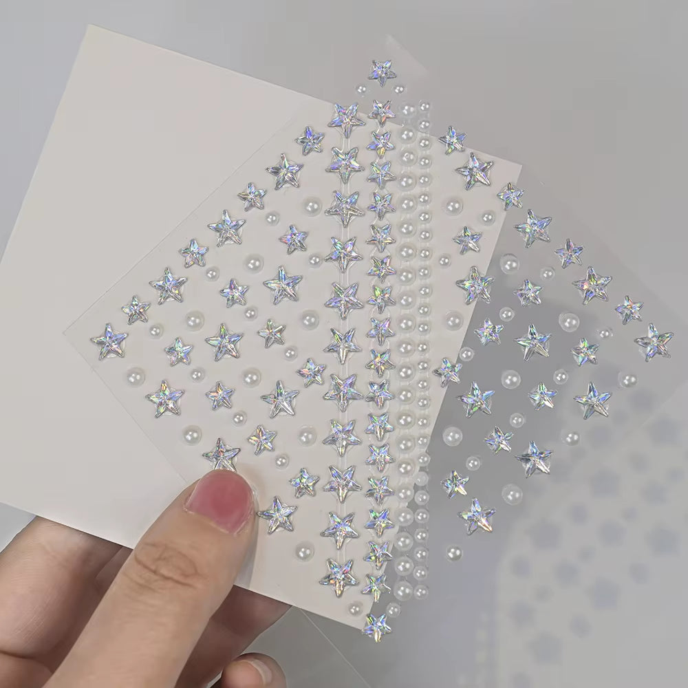 1Pcs Face Diamond Gem Sticker 5D Colorful Rhinestone Tattoo Stickers Fo Festival Nail Body Makeup Bling Jewelry DIY Face Sticker