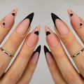 ARTAUG 24PCS Medium Stiletto Pink Press on Nails Full Cover Fake Nail Set Press on Nails Love Design Handmade Press on Nails