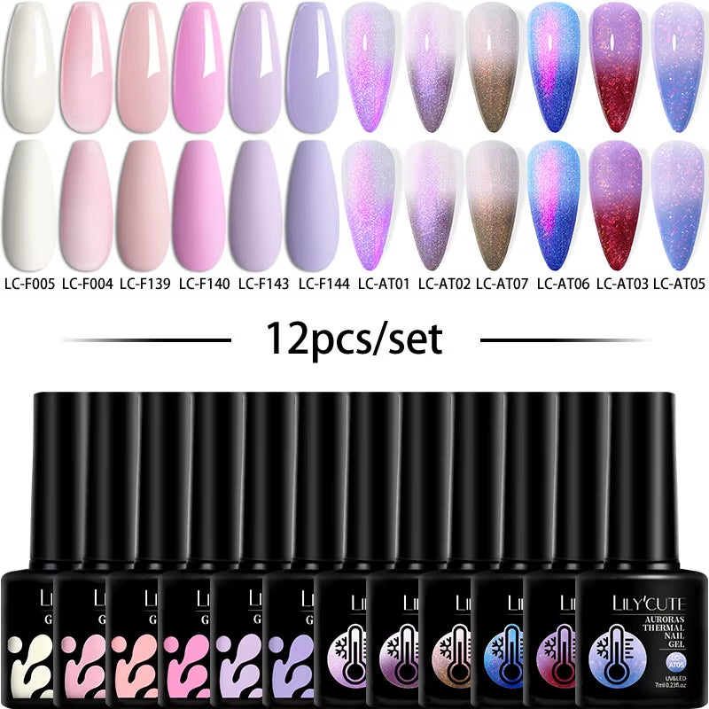 10PCS/SET Gel Nail Polish 9D Reflective Glitter Cat Magnetic Gel Set with Magnetic Stick Soak off Nail Art Varnish