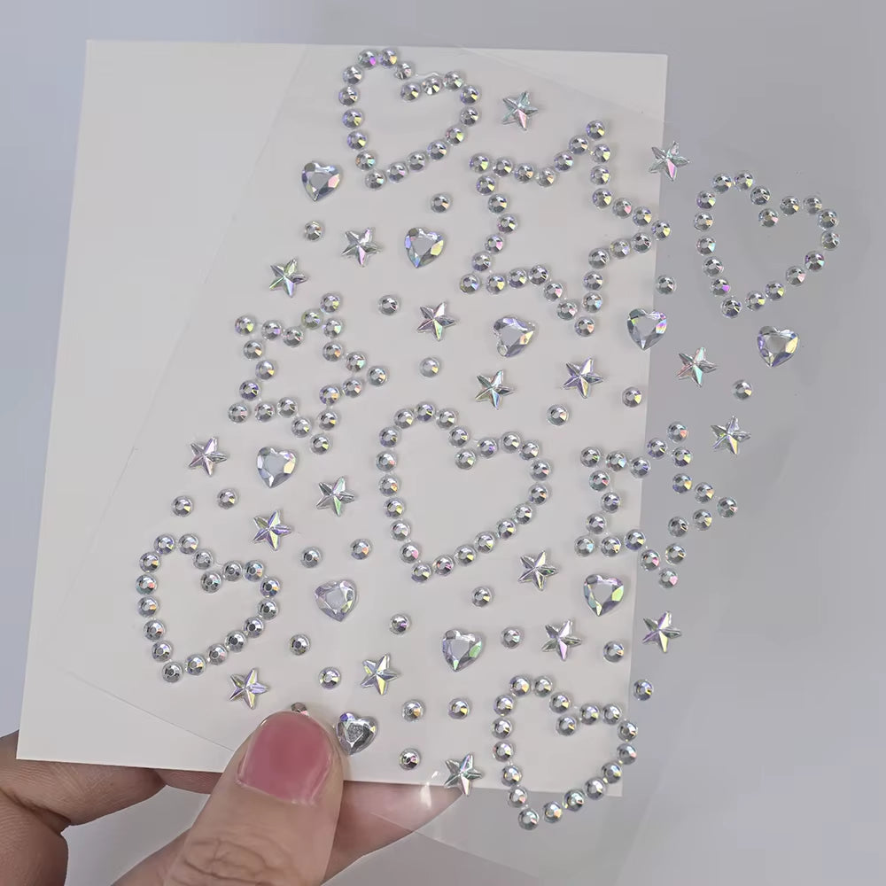 1Pcs Face Diamond Gem Sticker 5D Colorful Rhinestone Tattoo Stickers Fo Festival Nail Body Makeup Bling Jewelry DIY Face Sticker