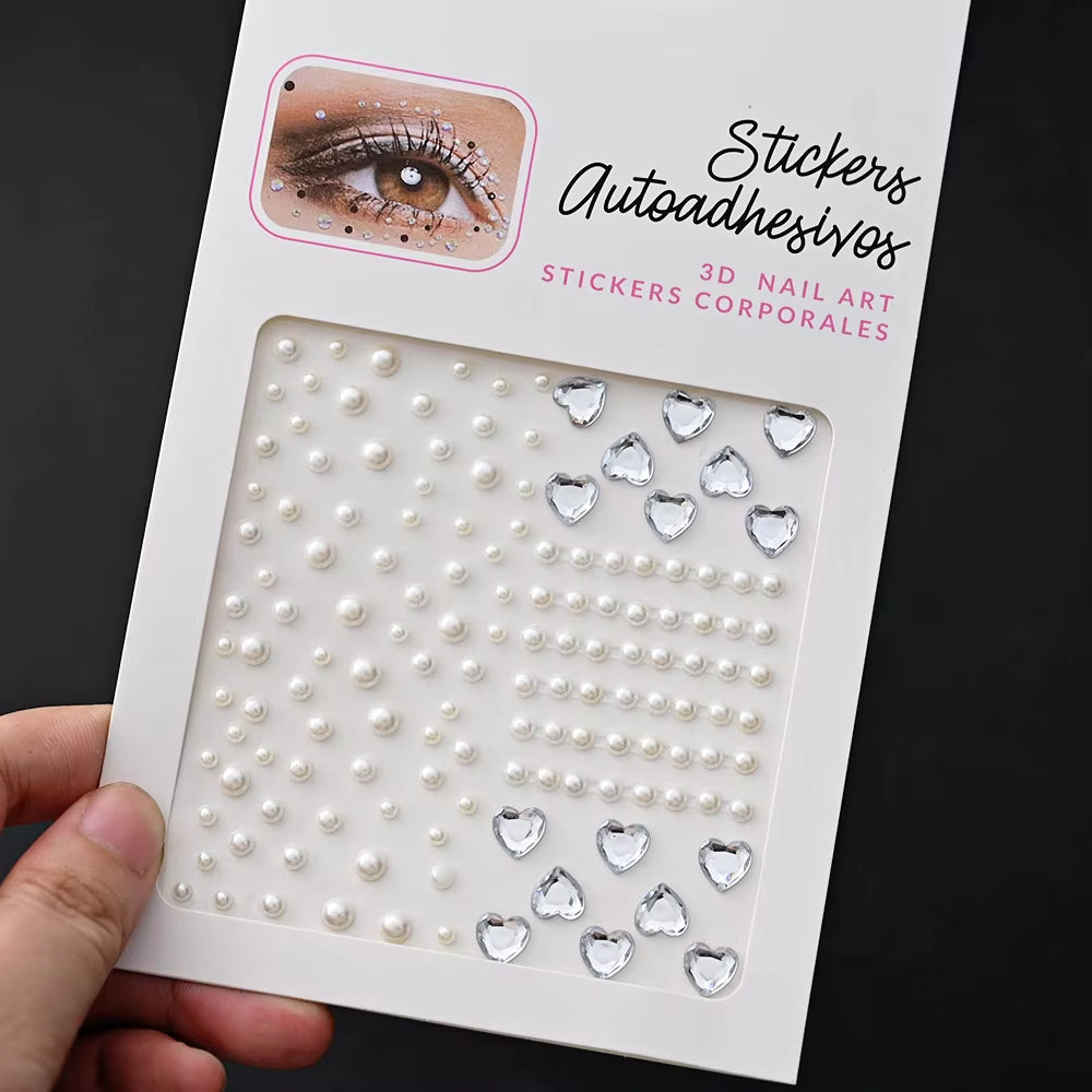 1Pcs Face Diamond Gem Sticker 5D Colorful Rhinestone Tattoo Stickers Fo Festival Nail Body Makeup Bling Jewelry DIY Face Sticker