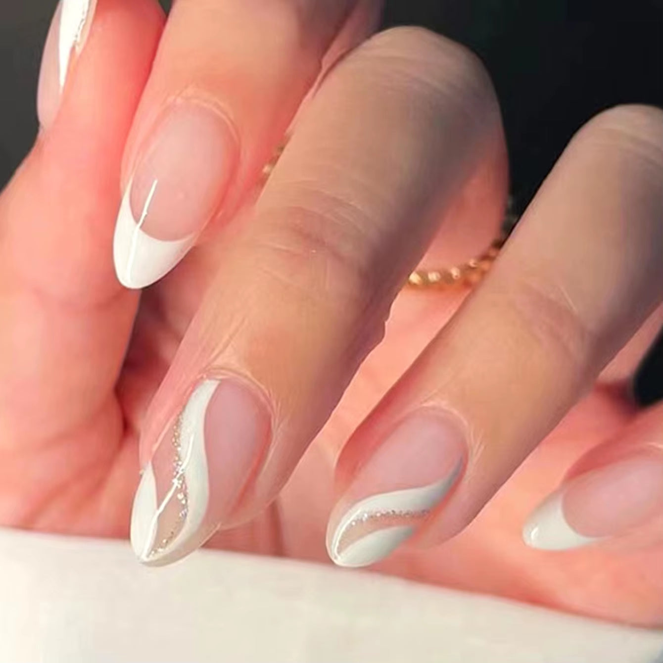 ARTAUG 24PCS Medium Stiletto Pink Press on Nails Full Cover Fake Nail Set Press on Nails Love Design Handmade Press on Nails