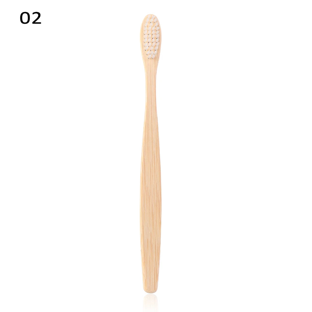 1PC Soft Fibre Wooden Toothbrush Solid Bamboo Handle Eco-Friendly Teeth Brushes Dental Cleaning Adult Oral Care Healthy Products