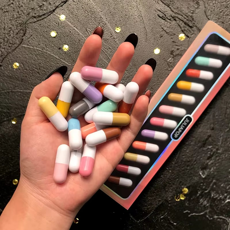 Capsule Lipstick Set New Mini 12-Color Waterproof Non-Stick Cup Carry Pill Lipstick Novelty Lips Makeup DIY Lipstick for Women