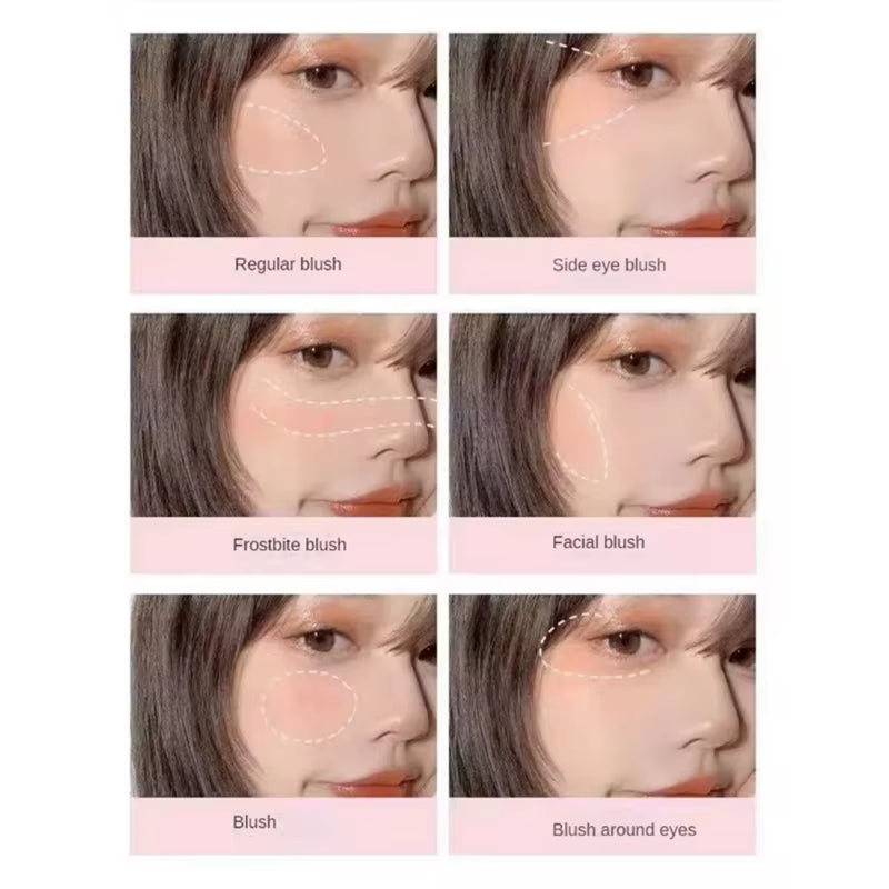Single Color Blush Matte Natural Cheek Tint Brighten Face Waterproof Face Contouring Cosmetics Blush Powder Soft Female Makeup