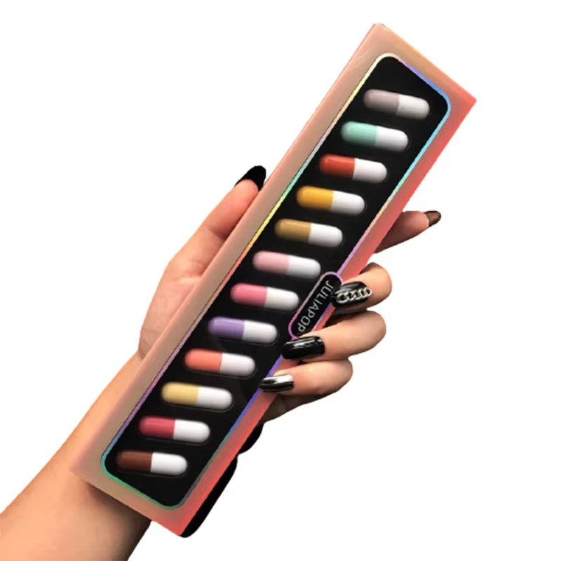 Capsule Lipstick Set New Mini 12-Color Waterproof Non-Stick Cup Carry Pill Lipstick Novelty Lips Makeup DIY Lipstick for Women