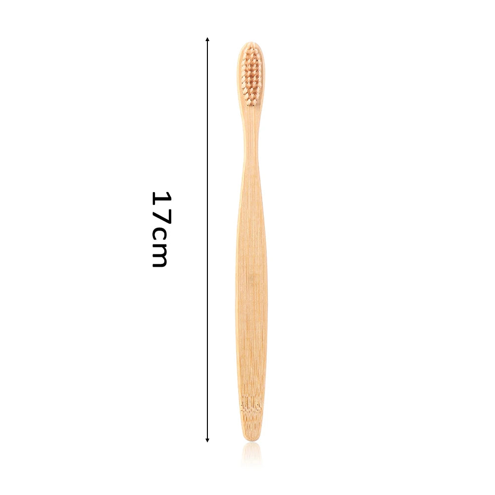 1PC Soft Fibre Wooden Toothbrush Solid Bamboo Handle Eco-Friendly Teeth Brushes Dental Cleaning Adult Oral Care Healthy Products
