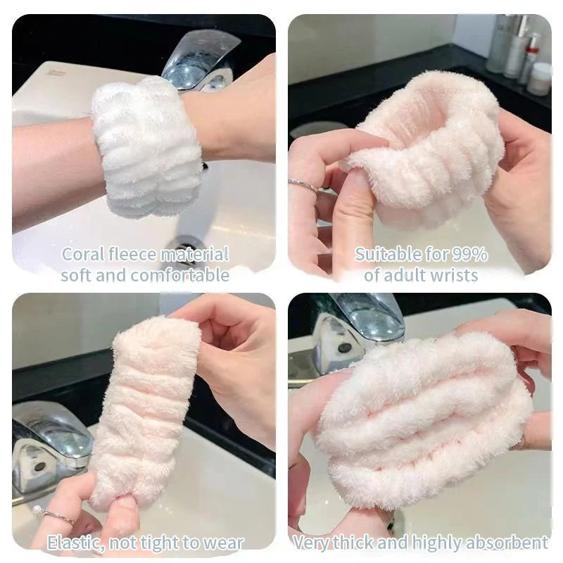 Juego de 3 pulseras absorbentes de agua para el cuidado de la piel, para el spa, para mujeres y niñas, accesorios de baño