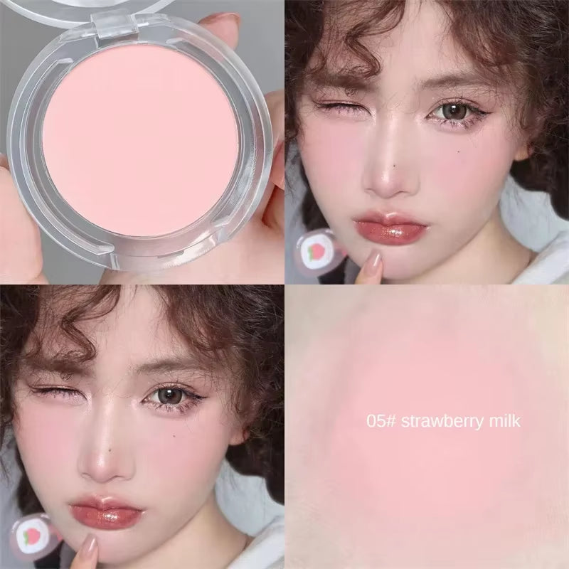 Single Color Blush Matte Natural Cheek Tint Brighten Face Waterproof Face Contouring Cosmetics Blush Powder Soft Female Makeup