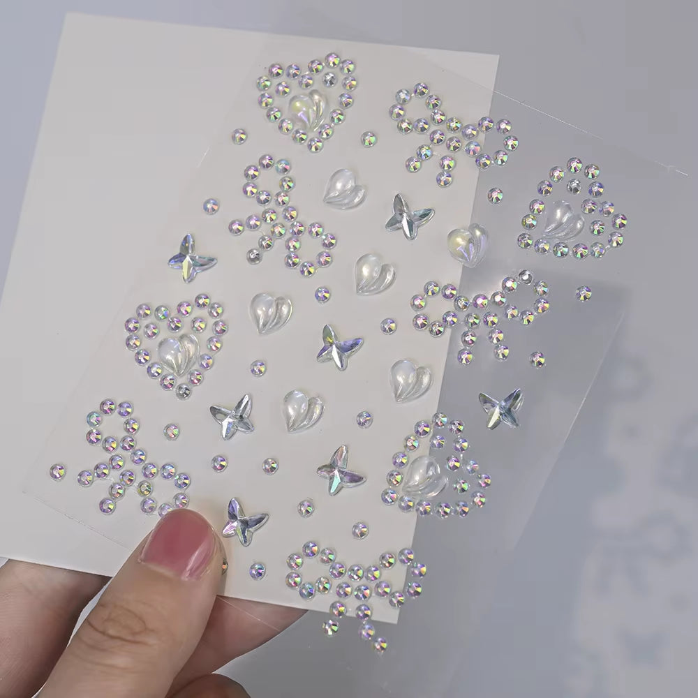 1Pcs Face Diamond Gem Sticker 5D Colorful Rhinestone Tattoo Stickers Fo Festival Nail Body Makeup Bling Jewelry DIY Face Sticker