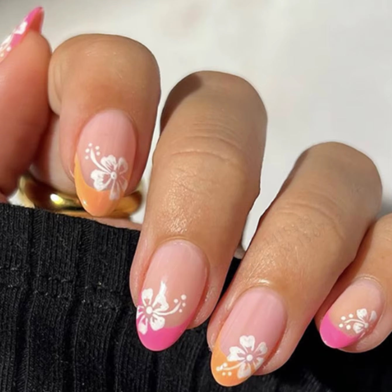 ARTAUG 24PCS Medium Stiletto Pink Press on Nails Full Cover Fake Nail Set Press on Nails Love Design Handmade Press on Nails