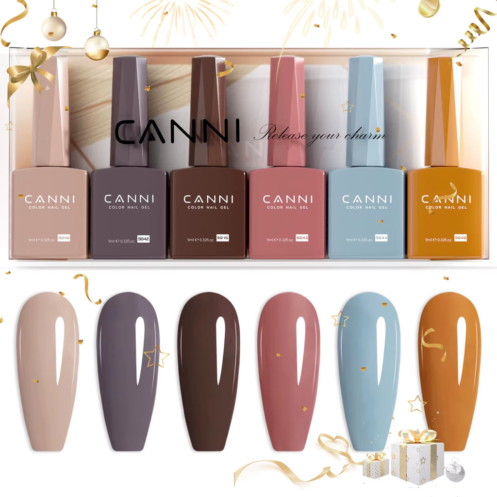 Nail Gel Polish Kit Fall Collection Brown Coffee Color HEMA FREE Soak off UV LED Autumn Gorgeous Color Semi Permanent Gel