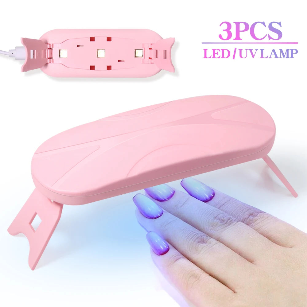 YIKOOLIN Mini Nail Art Lamp UV LED Nail Art Lamp Polishing Polymer Nail Art Tools 3Pcs/6Pcs Lamp Beads for Novices or Home DIY