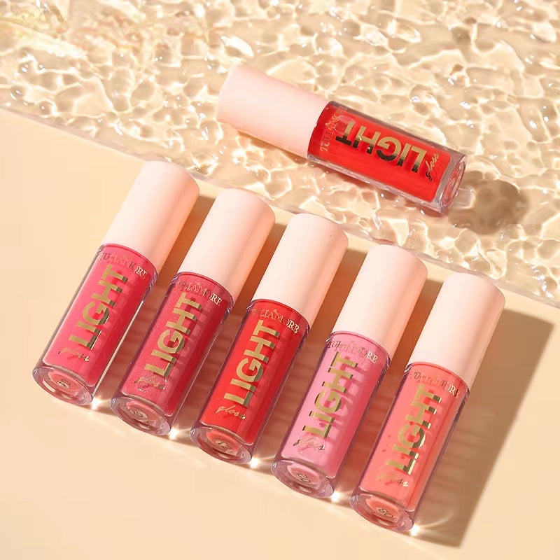 12-Color Lip Gloss Waterproof Long-Lasting Moisturizing Lipstick Mirror Nude Lip Gloss Plain Lip Gloss Oil