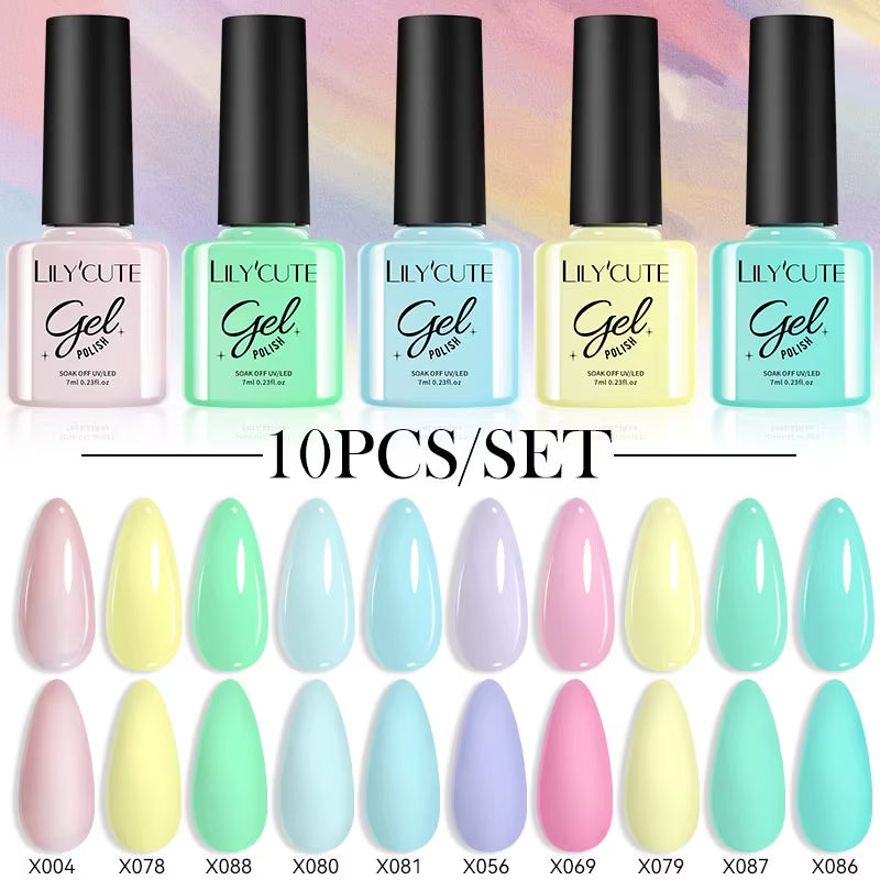 10PCS/SET Gel Nail Polish 9D Reflective Glitter Cat Magnetic Gel Set with Magnetic Stick Soak off Nail Art Varnish