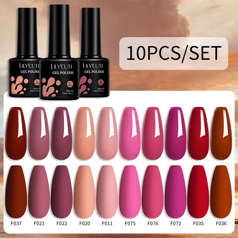 10PCS/SET Gel Nail Polish 9D Reflective Glitter Cat Magnetic Gel Set with Magnetic Stick Soak off Nail Art Varnish