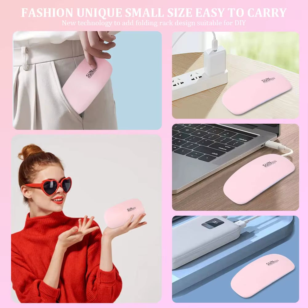 YIKOOLIN Mini Nail Art Lamp UV LED Nail Art Lamp Polishing Polymer Nail Art Tools 3Pcs/6Pcs Lamp Beads for Novices or Home DIY