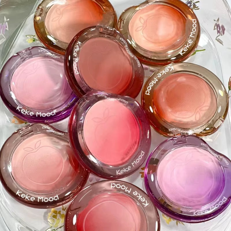 Peach Pink Blusher Matte Purple Cheek Tint Blush Makeup Lasting Brighten Facial Silky Smoothness Rouge Powder Palette Cosmetics