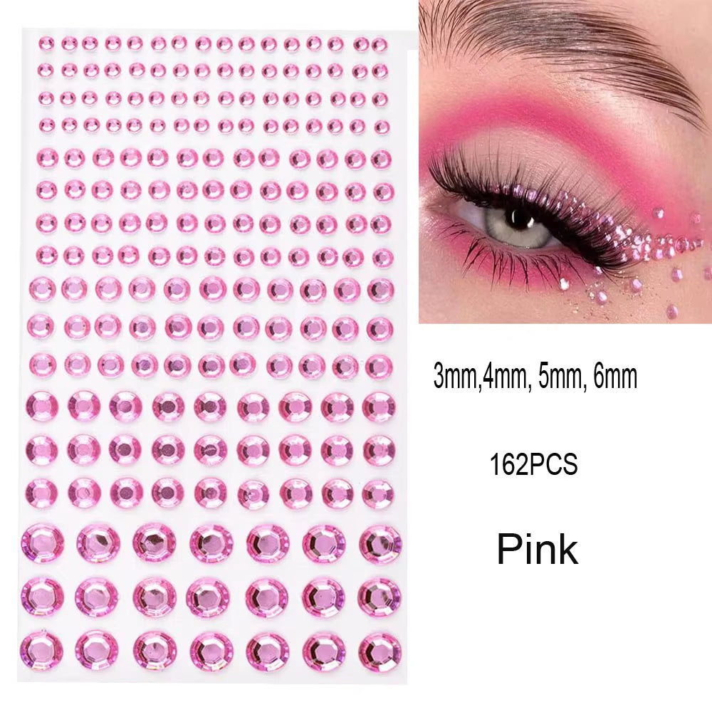 1Pcs Face Diamond Gem Sticker 5D Colorful Rhinestone Tattoo Stickers Fo Festival Nail Body Makeup Bling Jewelry DIY Face Sticker