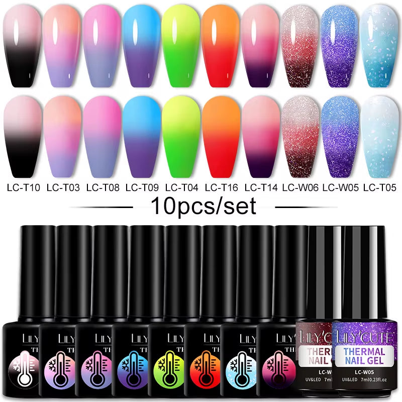10PCS/SET Gel Nail Polish 9D Reflective Glitter Cat Magnetic Gel Set with Magnetic Stick Soak off Nail Art Varnish